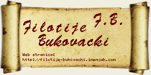 Filotije Bukovački vizit kartica